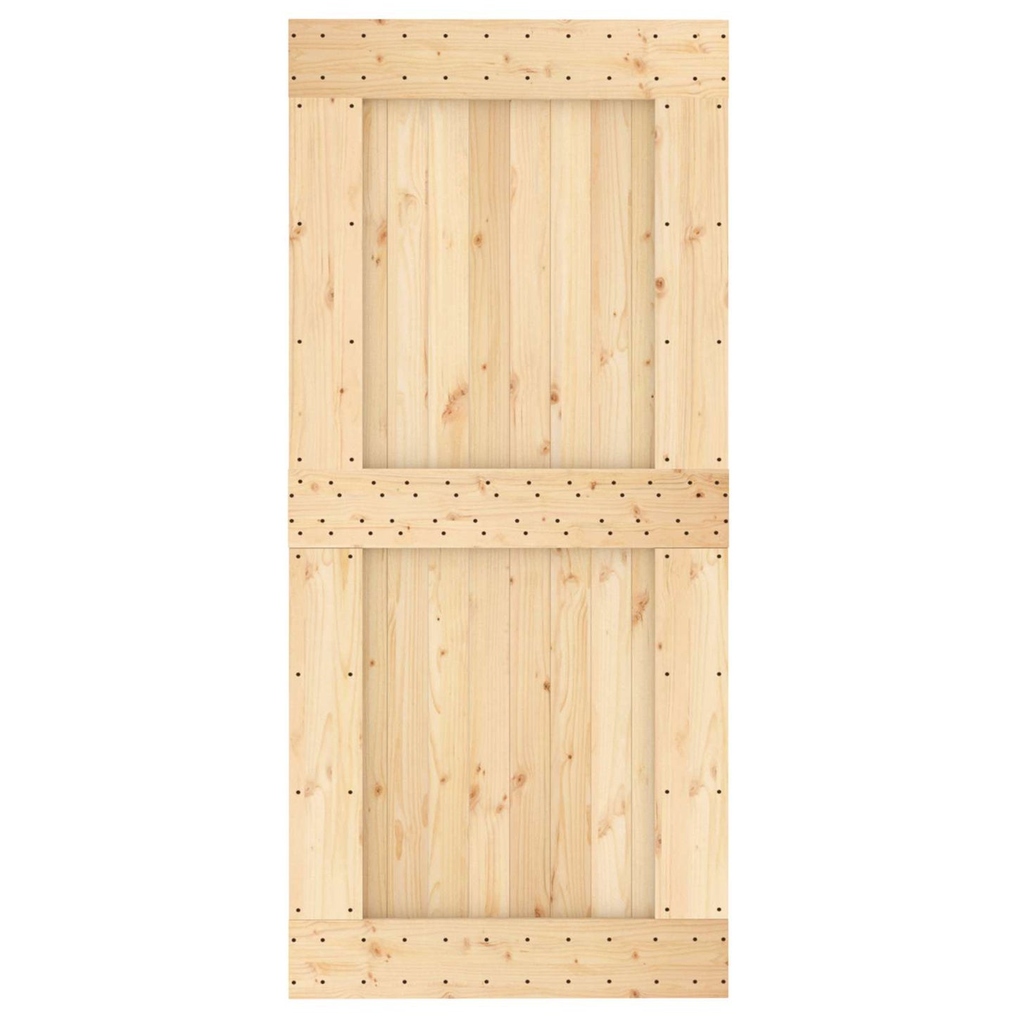 Skyvedør Naturlig og Hvit 95 x 210 cm Massiv Furu Tre