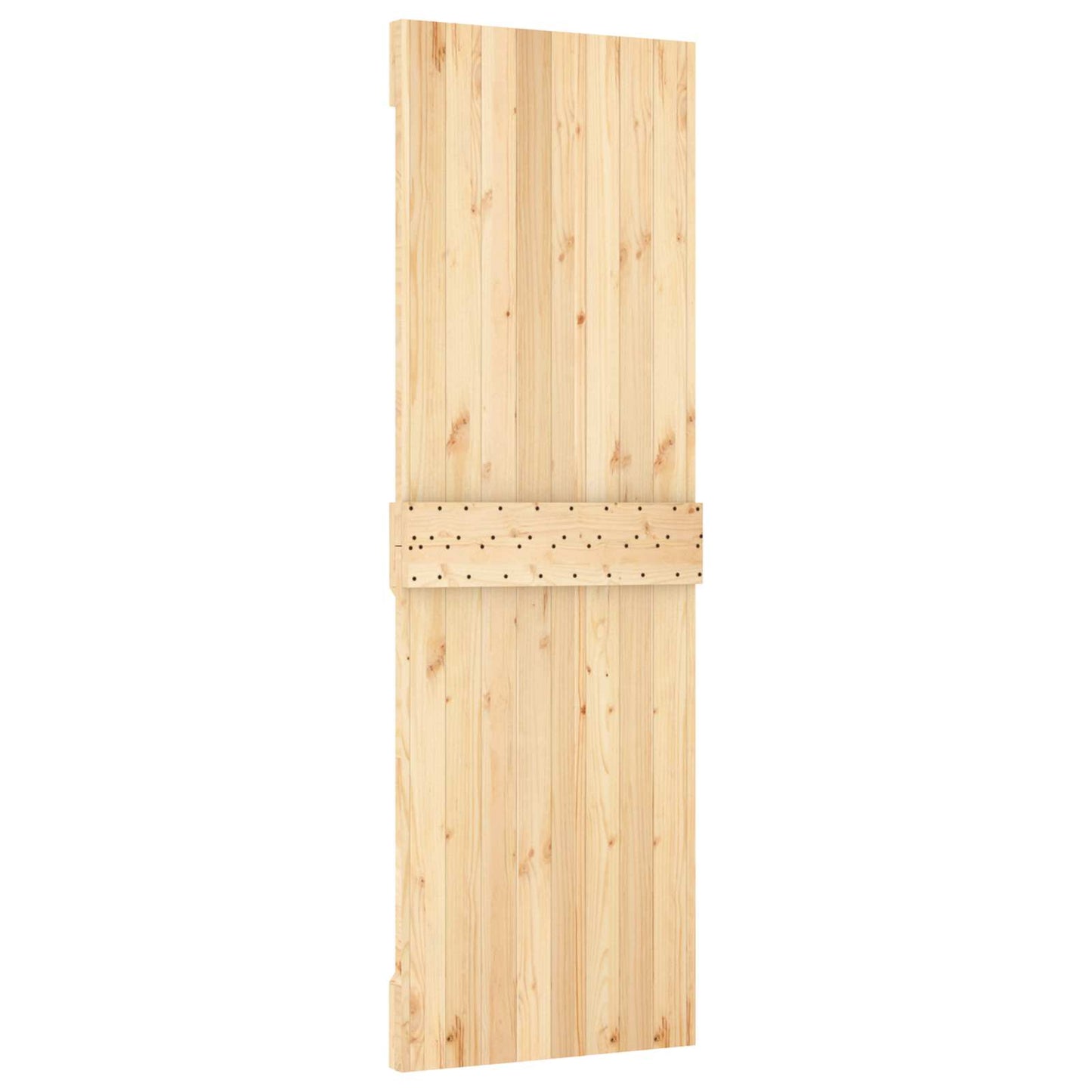 Skyvedør Naturlig og Hvit 70 x 210 cm Massiv Furu Tre