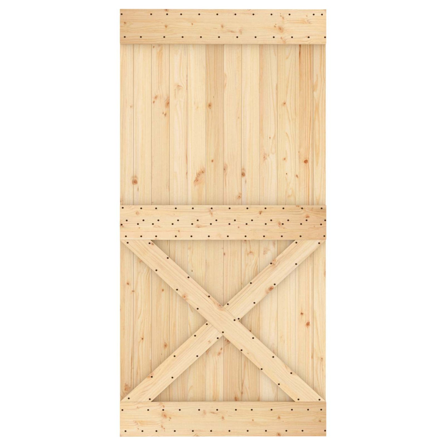 Skyvedør Naturlig og Hvit 100 x 210 cm Massiv Furu Tre