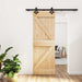 Skyvedør Naturlig og svart 70 x 210 cm Massiv Furu Tre