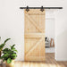 Skyvedør Naturlig og svart 85 x 210 cm Massiv Furu Tre
