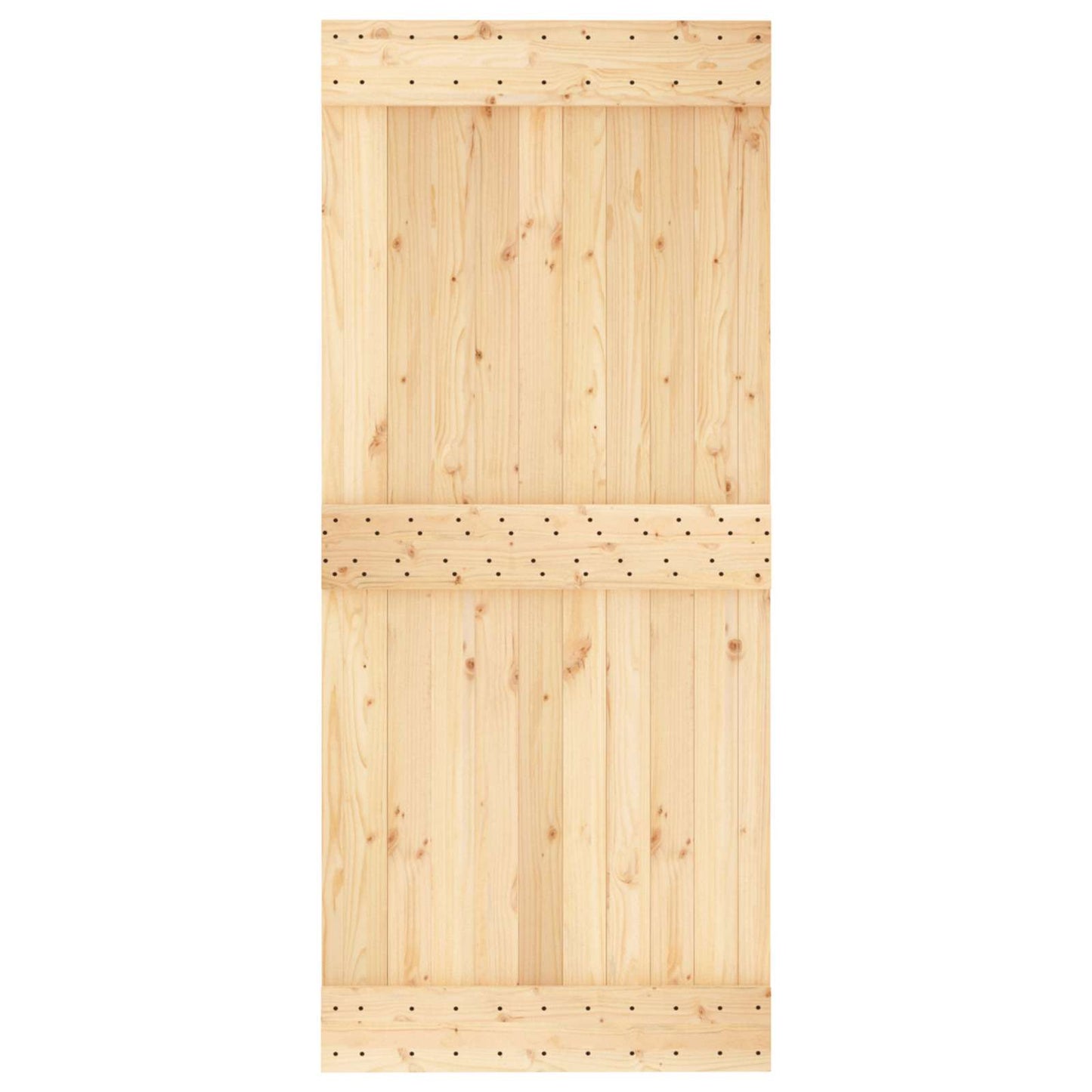 Skyvedør Naturlig og svart 90 x 210 cm Massiv Furu Tre