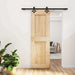 Skyvedør Naturlig og svart 70 x 210 cm Massiv Furu Tre