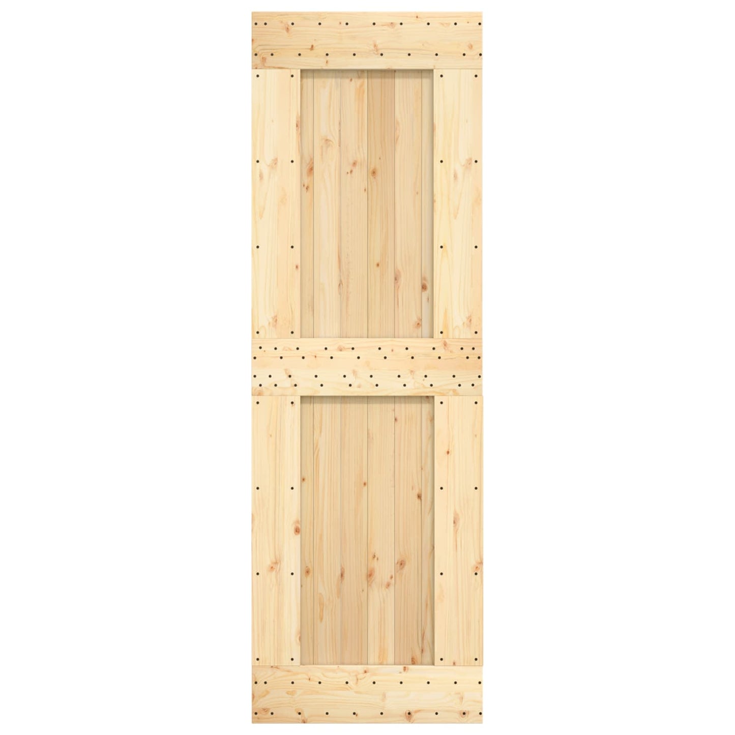 Skyvedør Naturlig og svart 70 x 210 cm Massiv Furu Tre