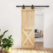 Skyvedør Naturlig og svart 70 x 210 cm Massiv Furu Tre
