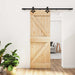 Skyvedør Naturlig og svart 70 x 210 cm Massiv Furu Tre