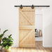 Skyvedør Naturlig og svart 85 x 210 cm Massiv Furu Tre