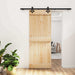 Skyvedør Naturlig og svart 80 x 210 cm Massiv Furu Tre