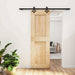 Skyvedør Naturlig og svart 70 x 210 cm Massiv Furu Tre