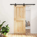 Skyvedør Naturlig og svart 85 x 210 cm Massiv Furu Tre