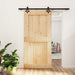 Skyvedør Naturlig og svart 100 x 210 cm Massiv Furu Tre