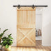 Skyvedør Naturlig og svart 100 x 210 cm Massiv Furu Tre