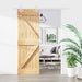 Skyvedør Naturlig og Hvit 70 x 210 cm Massiv Furu Tre
