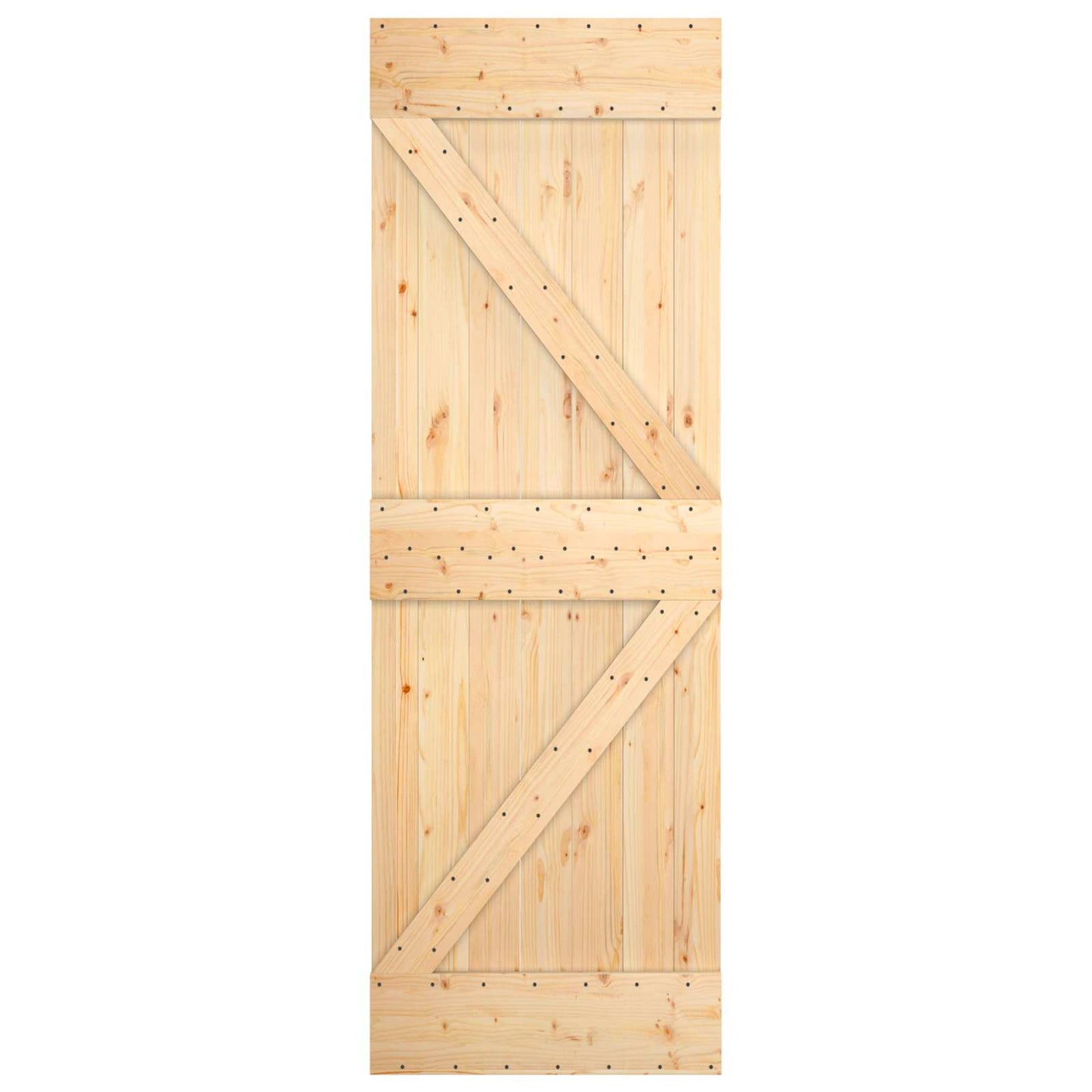 Skyvedør Naturlig og Hvit 70 x 210 cm Massiv Furu Tre