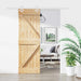Skyvedør Naturlig og Hvit 70 x 210 cm Massiv Furu Tre