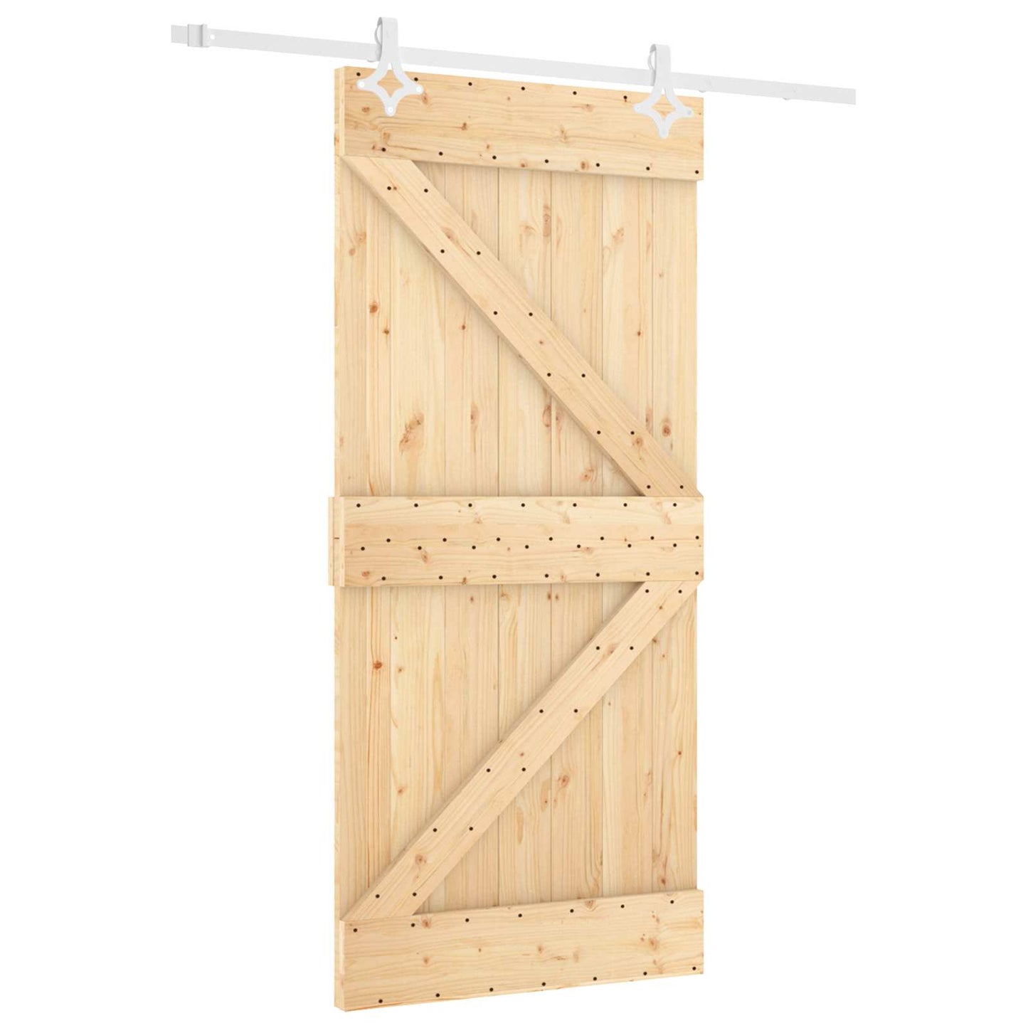 Skyvedør Naturlig og Hvit 90 x 210 cm Heltre furu