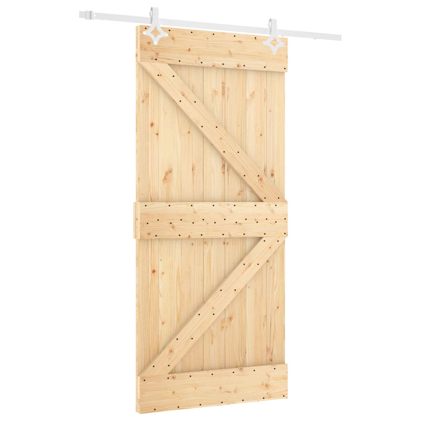 Skyvedør Naturlig og Hvit 100 x 210 cm Heltre furu