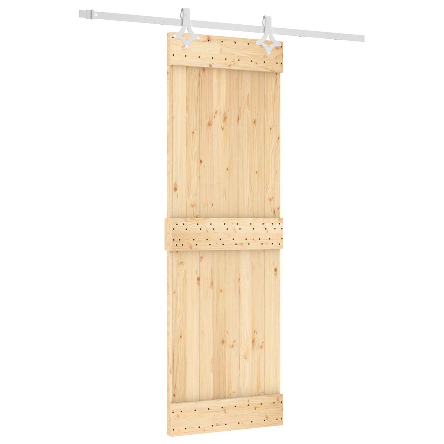 Skyvedør Naturlig og Hvit 70 x 210 cm Massiv Furu Tre