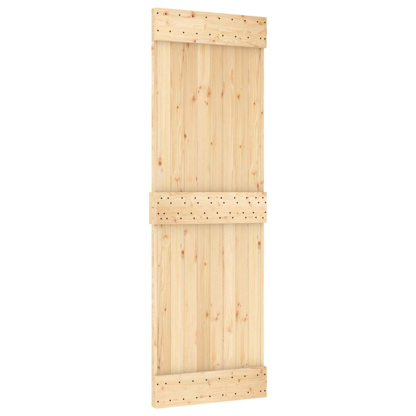 Skyvedør Naturlig og Hvit 70 x 210 cm Massiv Furu Tre