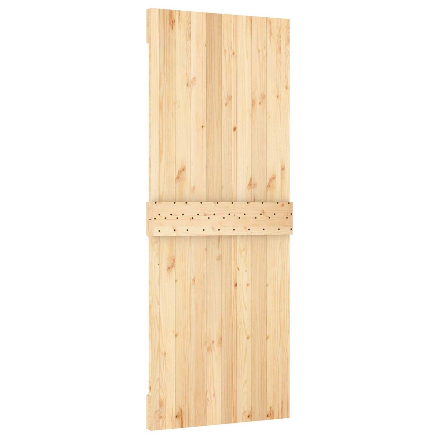 Skyvedør Naturlig og Hvit 80 x 210 cm Massiv Furu Tre