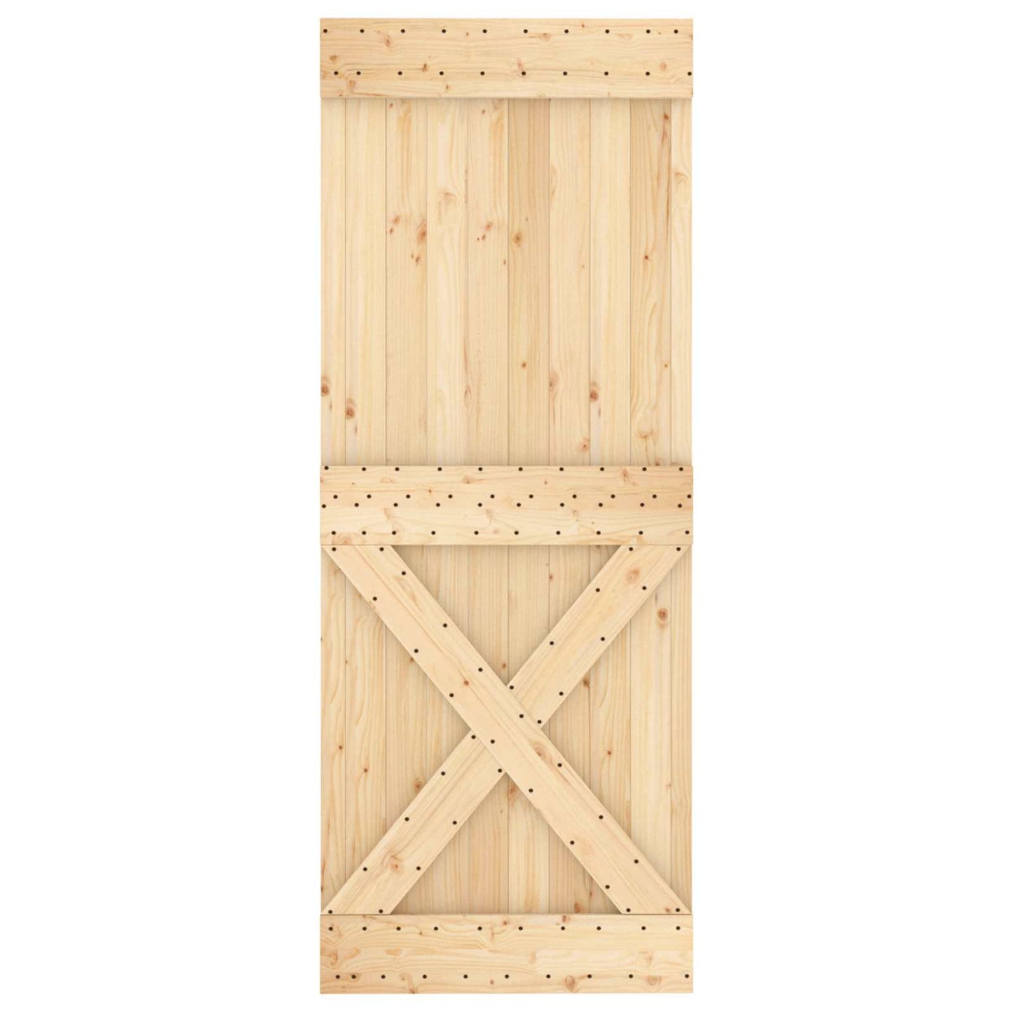 Skyvedør Naturlig og Hvit 80 x 210 cm Massiv Furu Tre