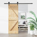 Skyvedør Naturlig og svart 70 x 210 cm Massiv Furu Tre