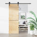 Skyvedør Naturlig og svart 70 x 210 cm Massiv Furu Tre