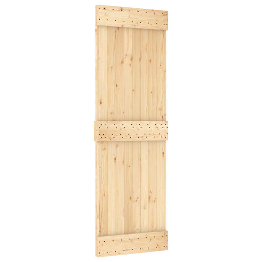 Skyvedør Naturlig og svart 70 x 210 cm Massiv Furu Tre