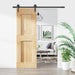 Skyvedør Naturlig og svart 70 x 210 cm Massiv Furu Tre