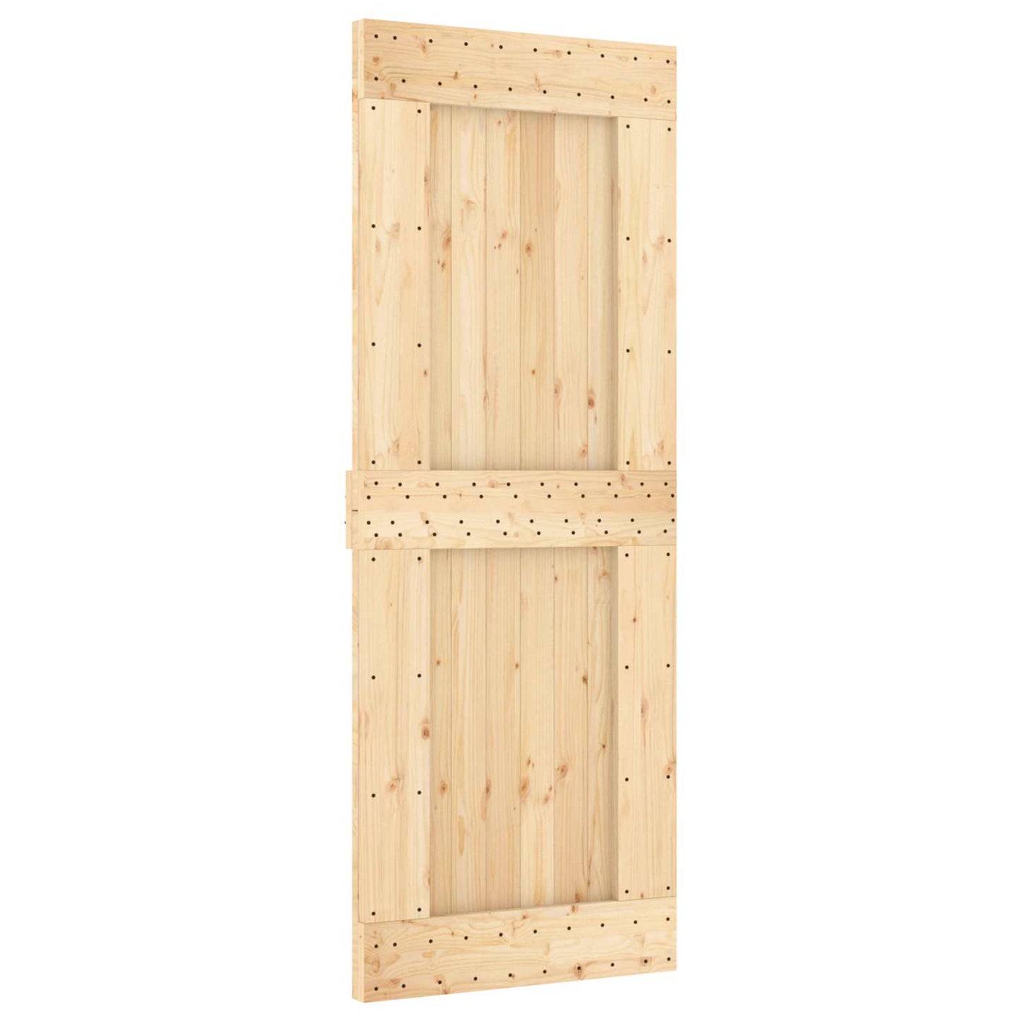 Skyvedør Naturlig og svart 80 x 210 cm Massiv Furu Tre