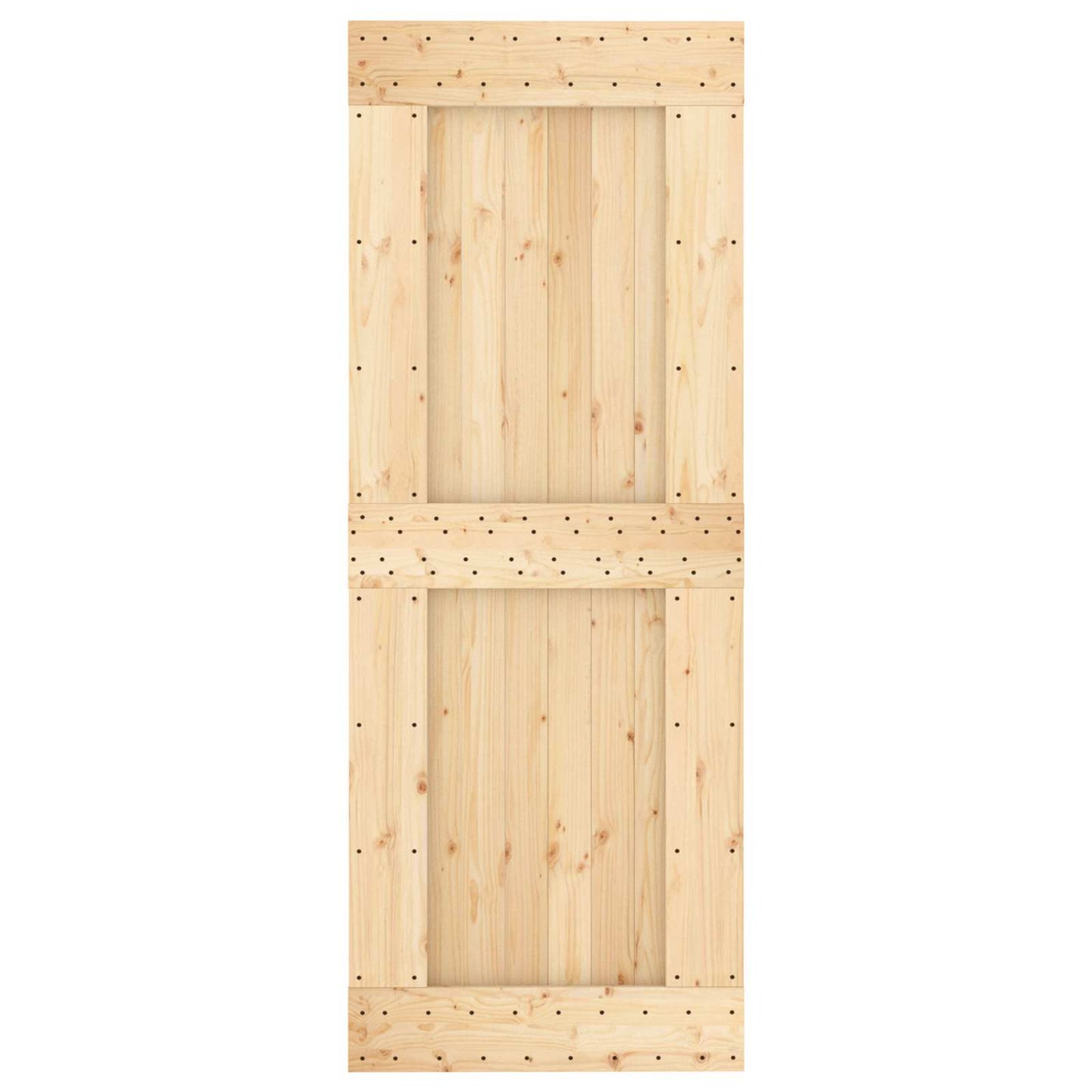 Skyvedør Naturlig og svart 80 x 210 cm Massiv Furu Tre