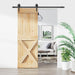 Skyvedør Naturlig og svart 70 x 210 cm Massiv Furu Tre