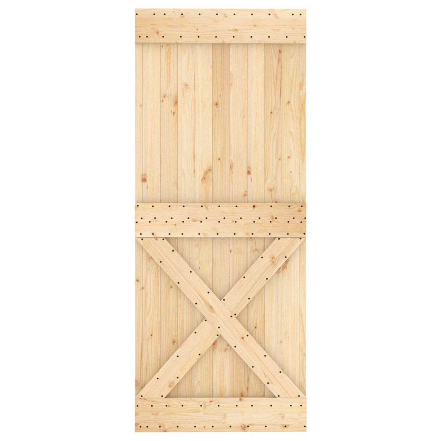 Skyvedør Naturlig og svart 85 x 210 cm Massiv Furu Tre