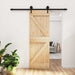 Skyvedør Naturlig og svart 70 x 210 cm Massiv Furu Tre