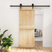 Skyvedør Naturlig og svart 80 x 210 cm Massiv Furu Tre