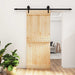 Skyvedør Naturlig og svart 85 x 210 cm Massiv Furu Tre