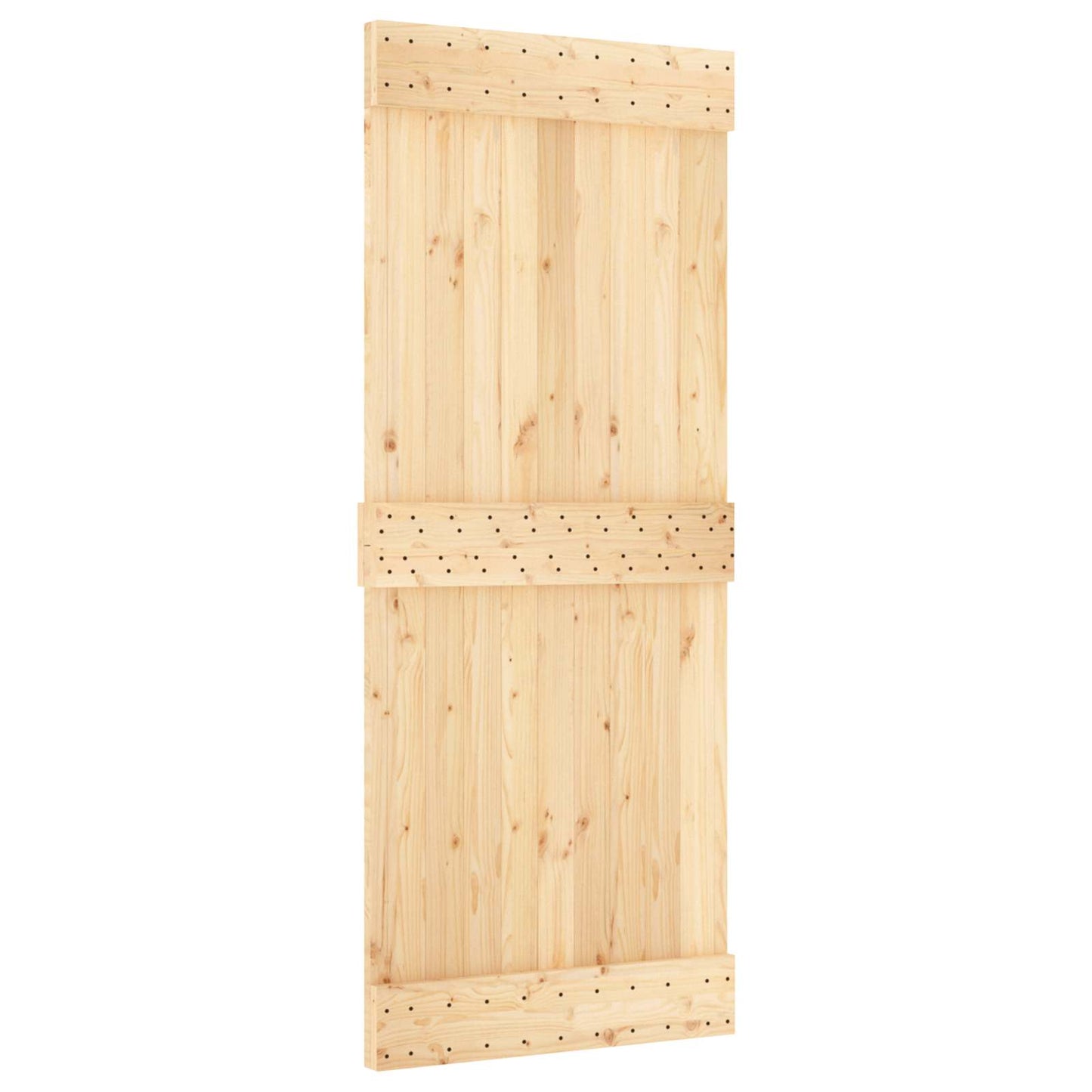 Skyvedør Naturlig og svart 85 x 210 cm Massiv Furu Tre