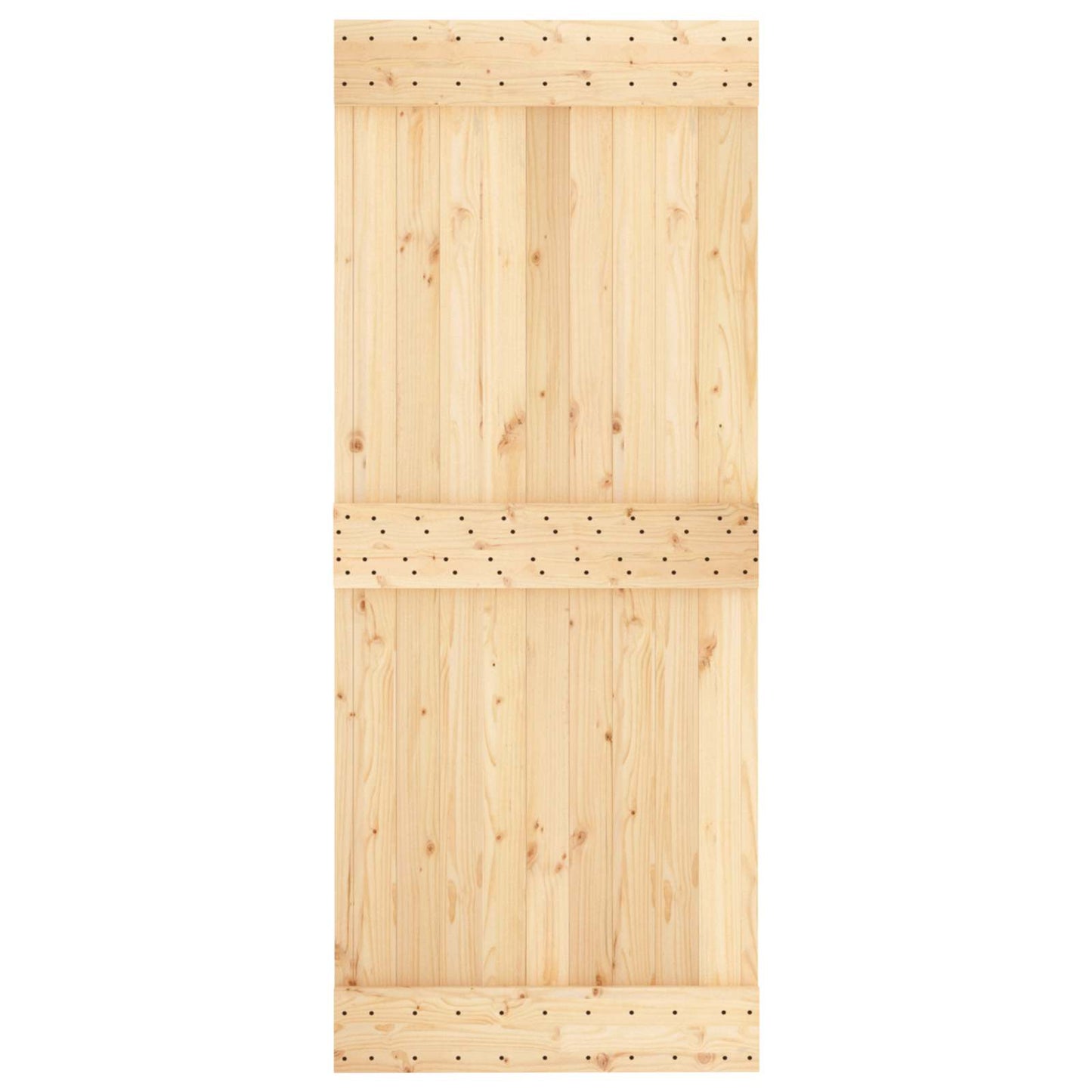 Skyvedør Naturlig og svart 85 x 210 cm Massiv Furu Tre