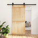 Skyvedør Naturlig og svart 95 x 210 cm Massiv Furu Tre