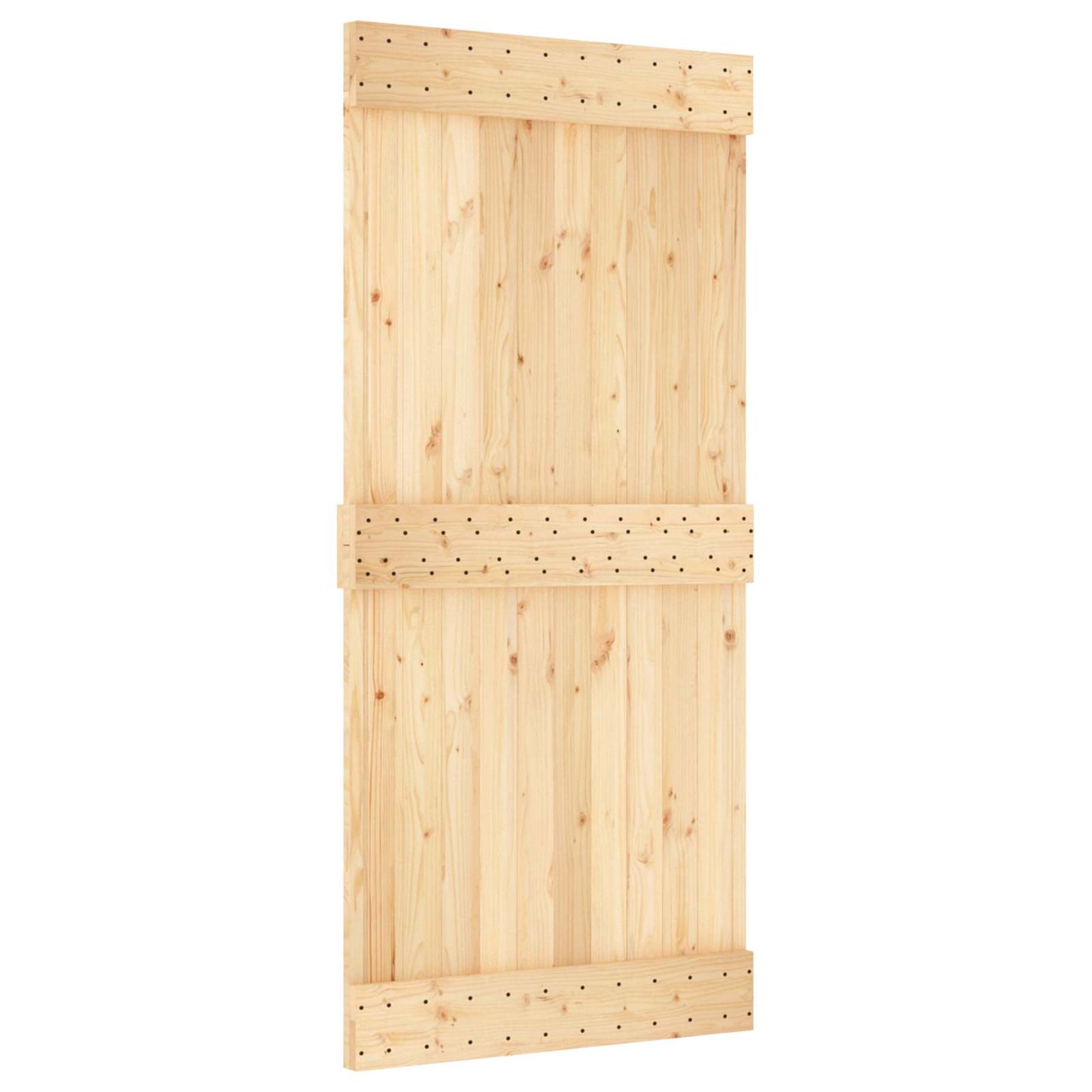 Skyvedør Naturlig og svart 95 x 210 cm Massiv Furu Tre