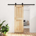 Skyvedør Naturlig og svart 70 x 210 cm Massiv Furu Tre