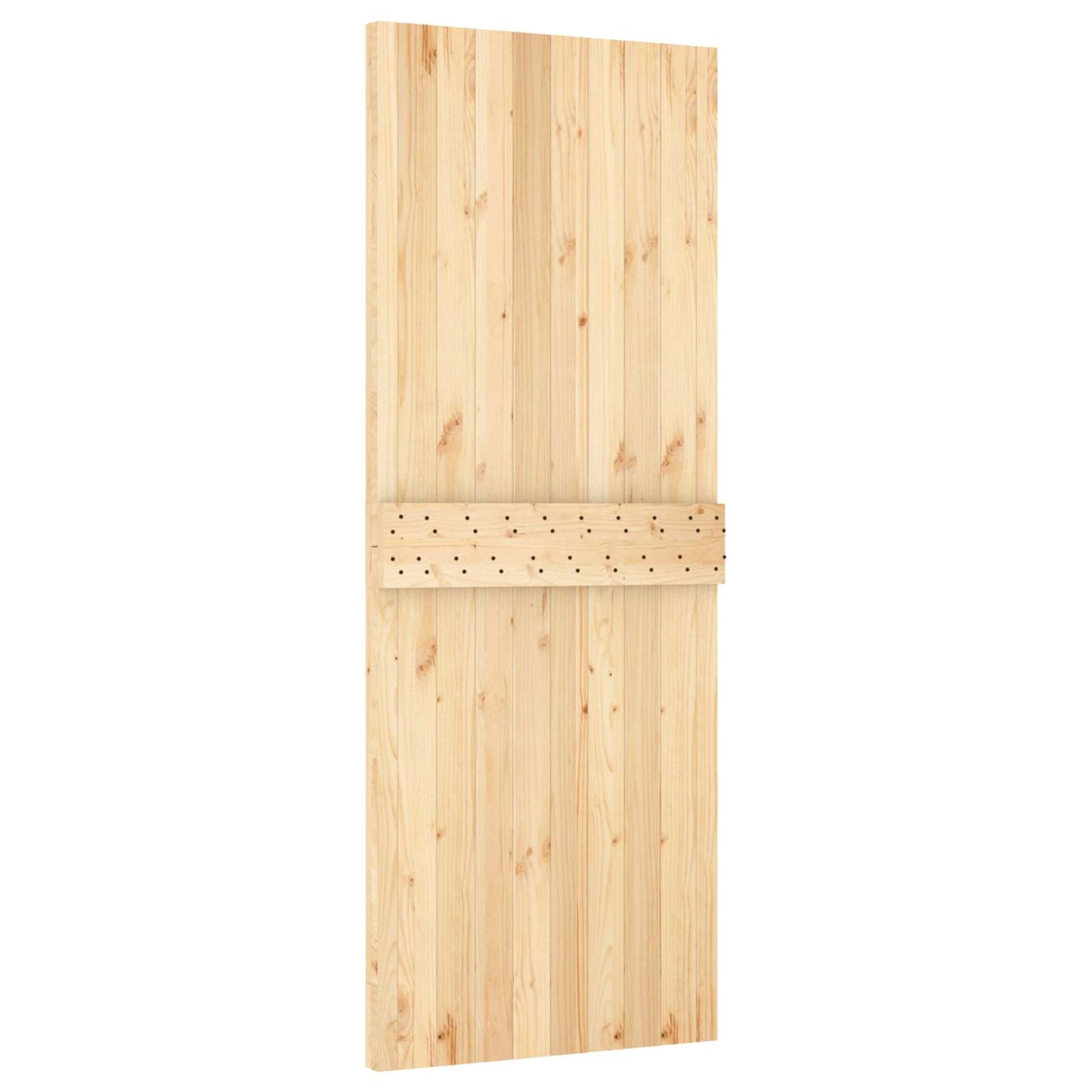 Skyvedør Naturlig og svart 80 x 210 cm Massiv Furu Tre