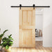 Skyvedør Naturlig og svart 85 x 210 cm Massiv Furu Tre