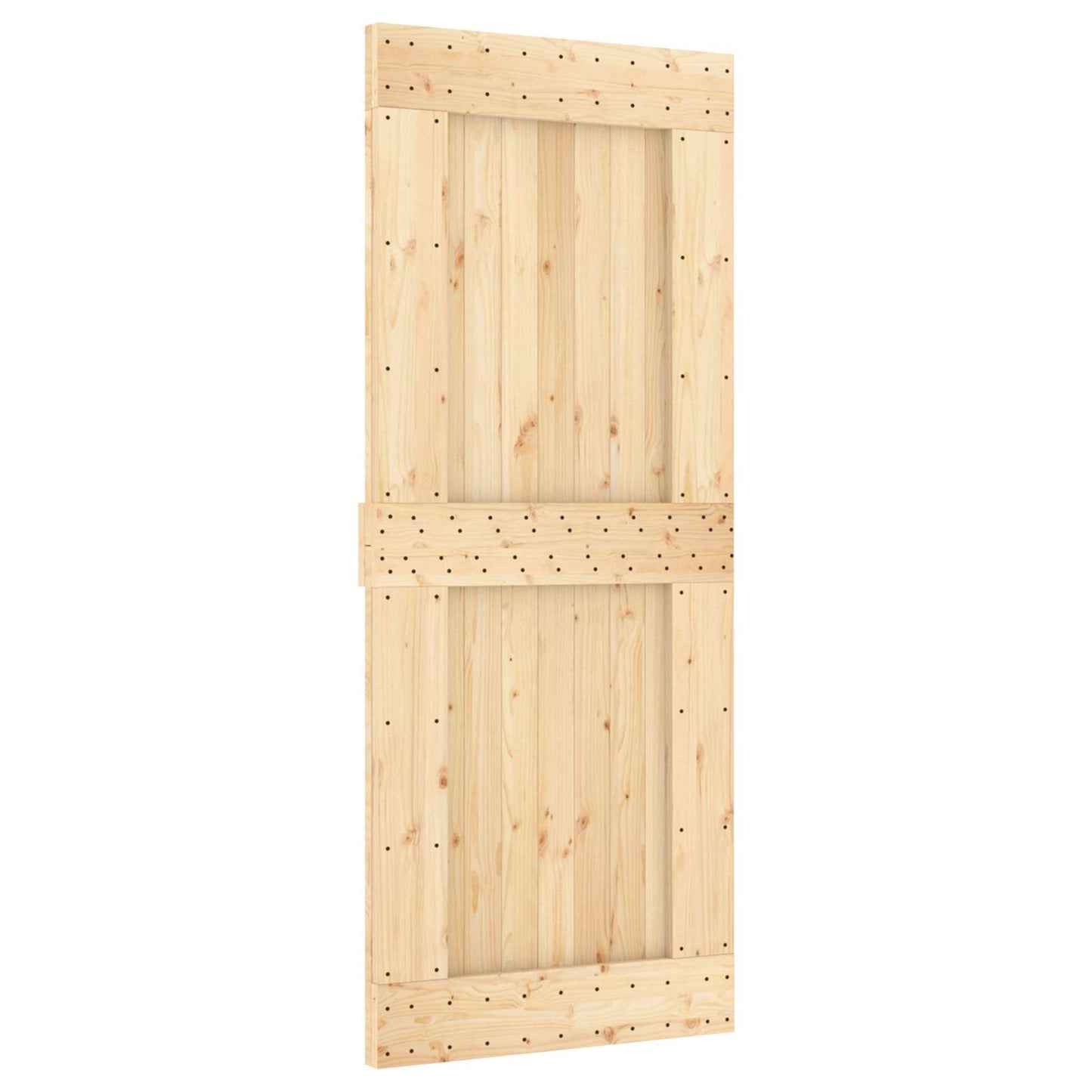 Skyvedør Naturlig og svart 85 x 210 cm Massiv Furu Tre