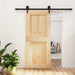 Skyvedør Naturlig og svart 90 x 210 cm Massiv Furu Tre