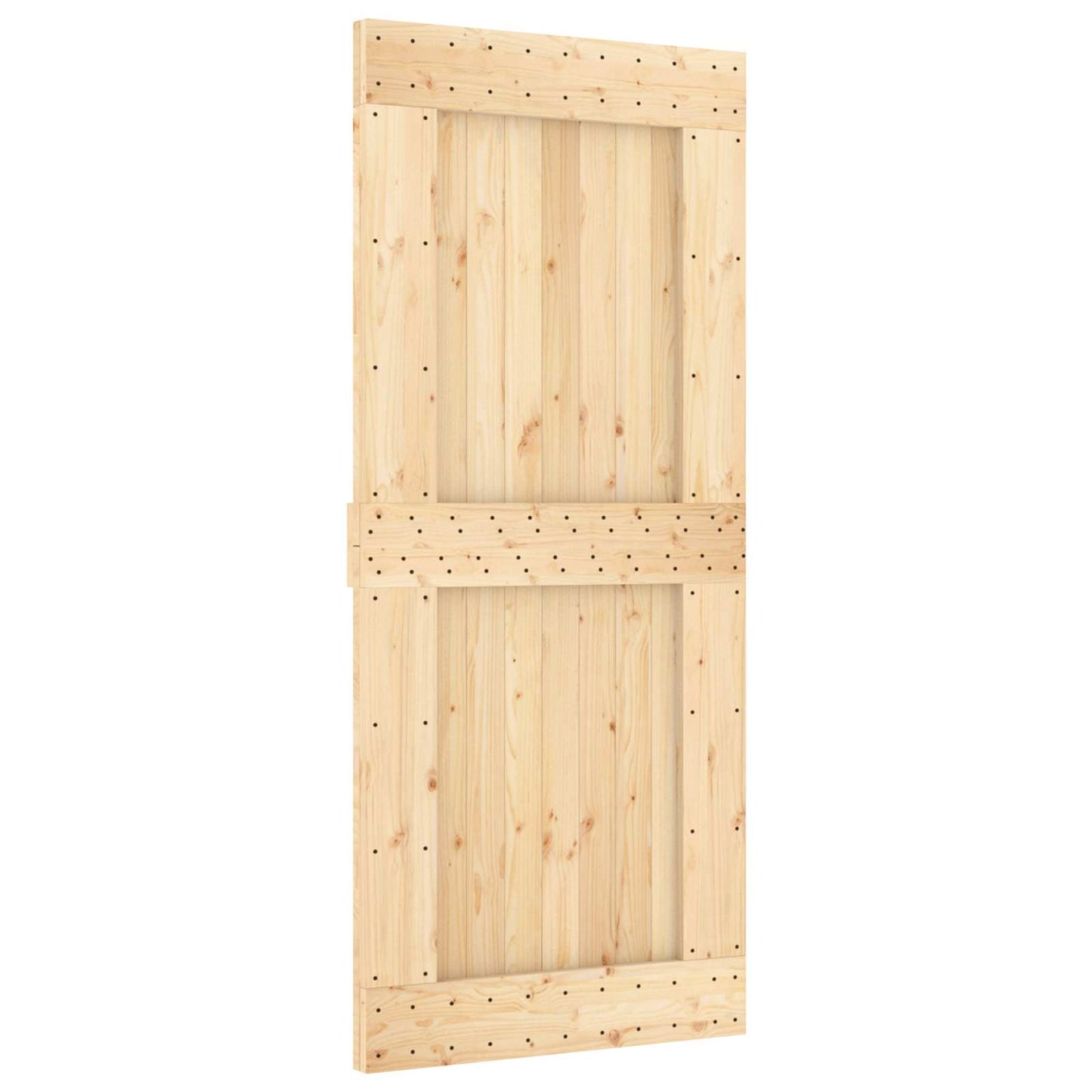 Skyvedør Naturlig og svart 90 x 210 cm Massiv Furu Tre