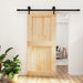 Skyvedør Naturlig og svart 95 x 210 cm Massiv Furu Tre