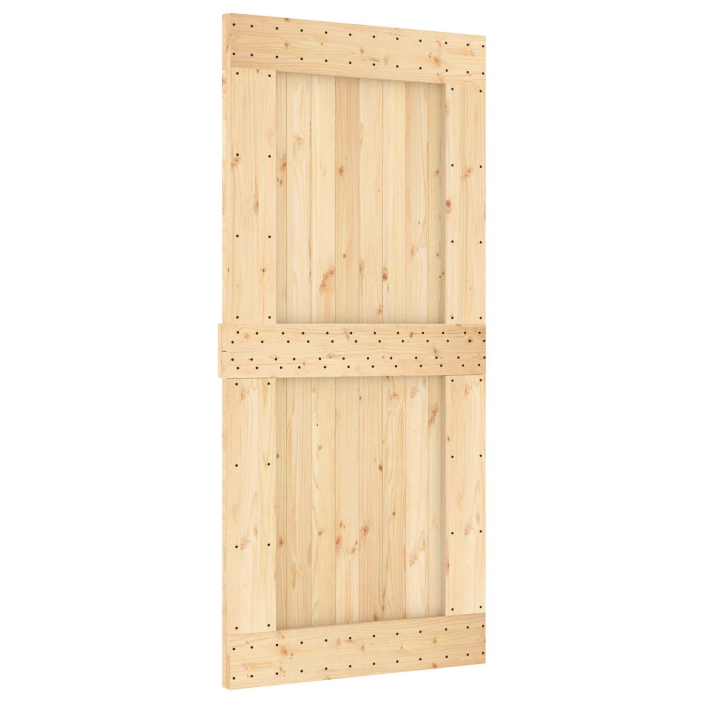 Skyvedør Naturlig og svart 95 x 210 cm Massiv Furu Tre