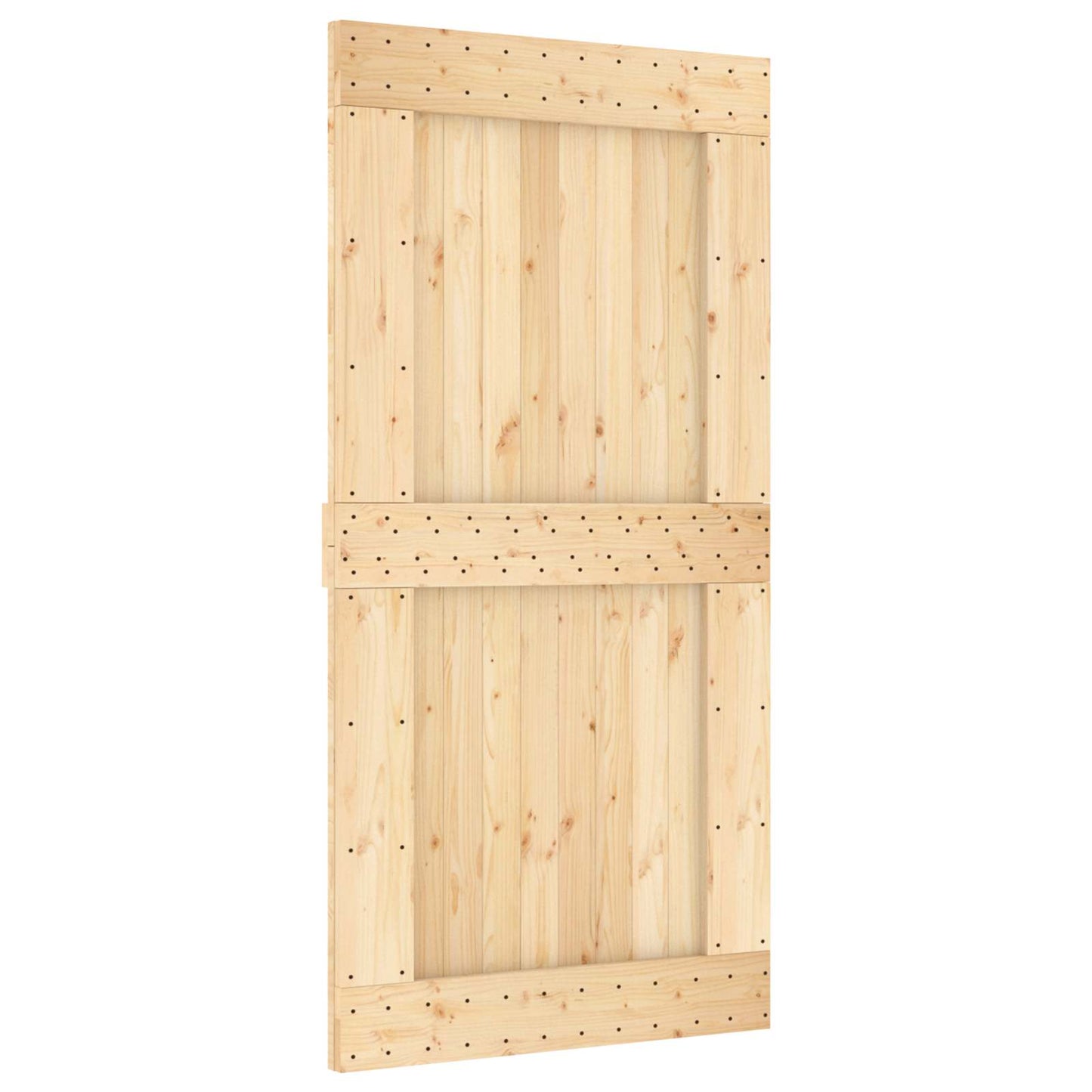 Skyvedør Naturlig og svart 100 x 210 cm Massiv Furu Tre