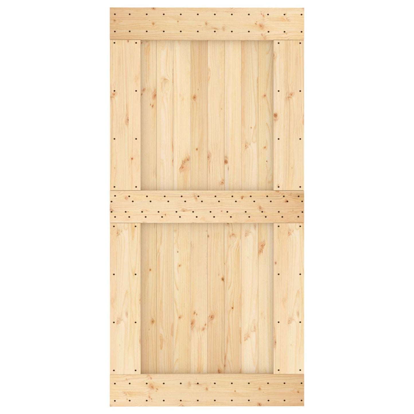 Skyvedør Naturlig og svart 100 x 210 cm Massiv Furu Tre
